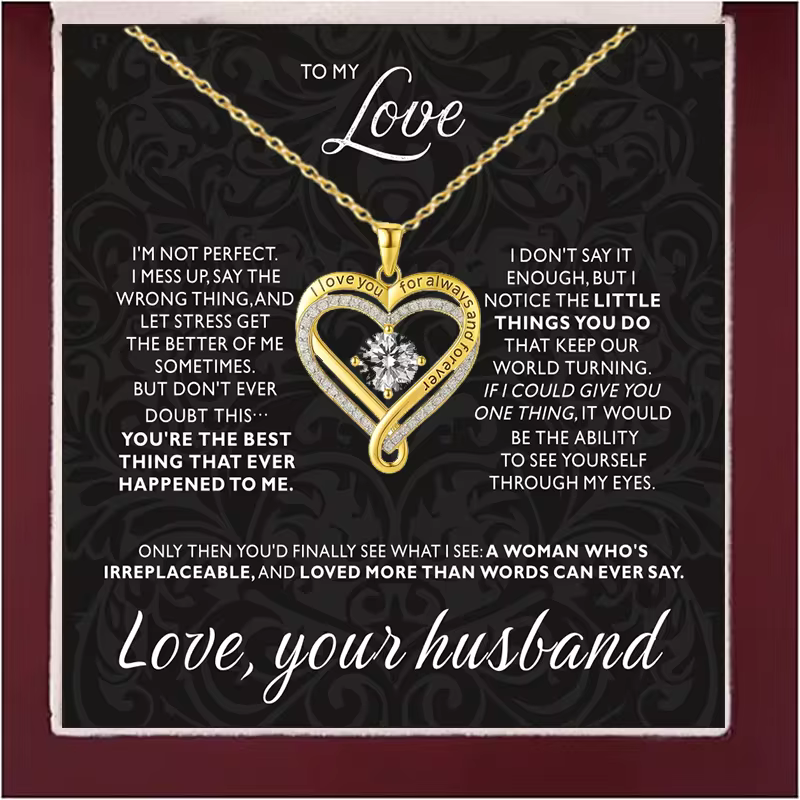 "To My Wife" Forever & Always Heart Necklace