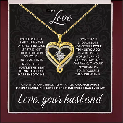 "To My Wife" Forever & Always Heart Necklace